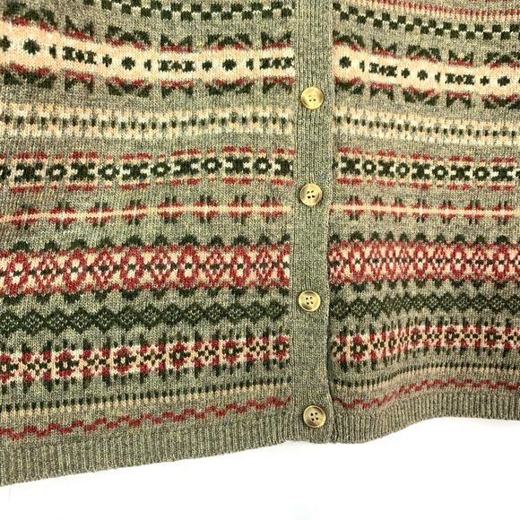 Vintage Pendleton Wool Cardigan Sweater Womens Sz M Button Up Fair Isle Nordic - Picture 3 of 6